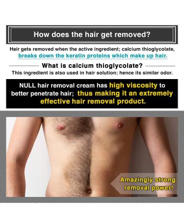 Japanese Quality NULL Hair Removal Cream for Men - Fast Painless Depilation for Body Arms Legs & Chest | 8.81 oz with Aloe Vera - Buy Online on GoSupps.com