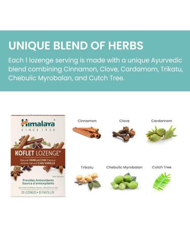 Himalaya Koflet Lozenges Vanilla Chai Flavor Provides Antioxidants Includes Ginger Cinnamon & Clove 20 Lozenges - Buy Online on GoSupps.com