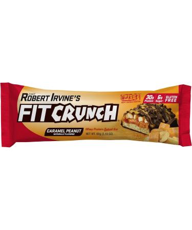 FITCRUNCH Protein Bars | Designed by Robert Irvine | World s Only 6-Layer Baked Bar | Just 6g of Sugar & Soft Cake Core (12 Bars Caramel Peanut) - Buy Online on GoSupps.com