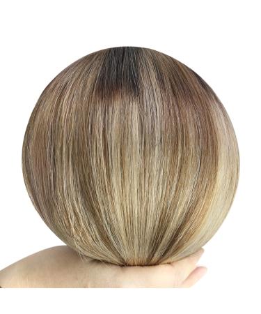 Youngsee Real Hair Clip In Extensions - 50 cm Balayage Ombre Brown to Blonde - 120g Remy Hair (7 PCs) - Buy Online on GoSupps.com