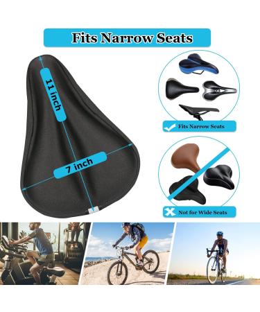 Geronmine Gel Bike Seat Cover - Comfortable Padded Bicycle Saddle Cushion for Men & Women - Ideal for Spin, Indoor & Outdoor Cycling - Black - Buy Online on GoSupps.com