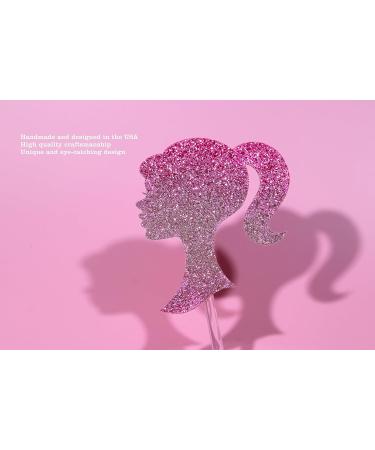 15Pcs Pink Cupcake Toppers and Pink Glitter Girls Cupcake Topper for Pink Girl Birthday Bridal Party Decorations Wedding Cake Decors - Buy Online on GoSupps.com