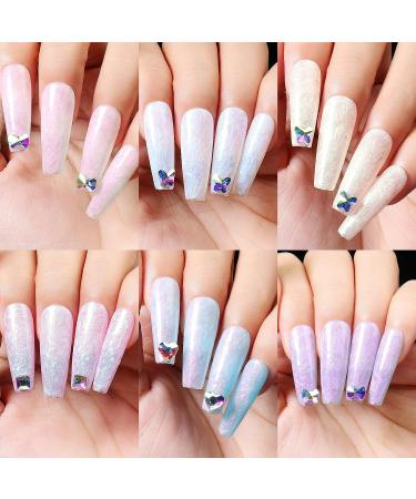 AIMEILI Hema Free Pearl Gel Nail Polish Set - Shimmer Mermaid Nail Gel Set of 6 (6pcs x 10ml) - Soak Off UV Gel Polish Kit Set 42 - SET6-42 - Buy Online on GoSupps.com