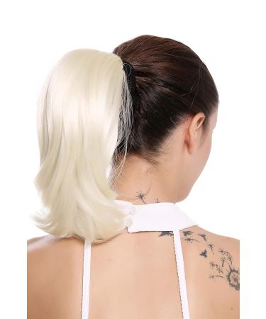 WIG ME UP 15-09-613 Hairpiece Ponytail Extension - Short Voluminous Straight Platinum Blonde 30 cm with Butterfly Clip - Buy Online on GoSupps.com