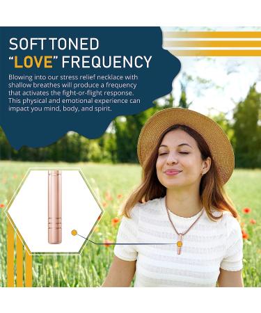 Vivlly Stress Relief Mindful Breathing Necklace - Anti Anxiety Pendant for Relaxation & Meditation | Soft Tone Frequency - Rose Gold Spinning Ring - Buy Online on GoSupps.com