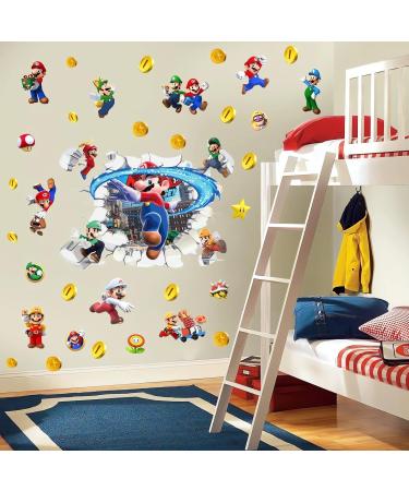 3D Mario Cartoon Wallpaper Wall Decals for Kids Bedroom - Nursery Decor Sticker - Buy Online on GoSupps.com