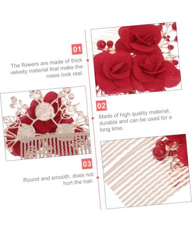 Ipetboom Bride Insert Comb Hair Combs for Women Accessories Wedding Headpiece Rose Hair Comb Bridal Headdress Rose Flower Hair Accessories Barrettes for Women Hair Pin Tiara Flowers Vintage - Buy Online on GoSupps.com