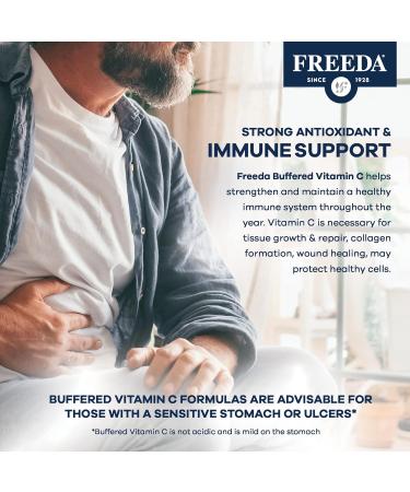 FREEDA Buffered Vitamin C 500mg Non-Acidic Calcium Ascorbate Immune Support & Antioxidant Kosher Gentle on Stomach 100 Capsules 100 Count (Pack of 1) - Buy Online on GoSupps.com
