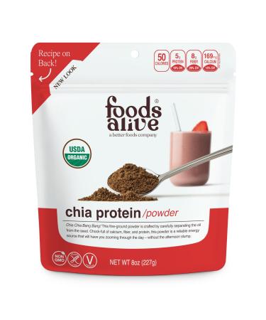 Foods Alive | Organic Chia Protein Powder | 8 oz Chia Seed Chia Chia Seeds 8 Ounce (Pack of 1)