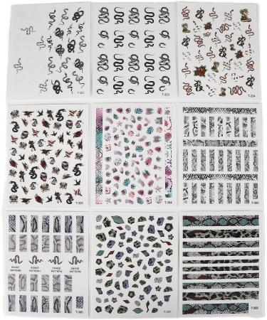 Self Adhesive Snake Nail Sticker 9 Sheets DIY Manicure Decoration Latest Fashionable Snake Nail Art Stickers for Nail Art Lover for DIY Manicure - Buy Online on GoSupps.com