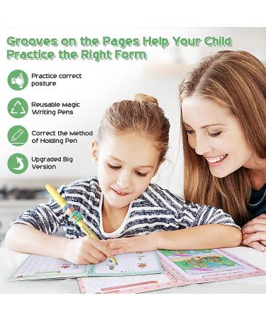 Magical Handwriting Workbooks Practice Copybook  Magic Calligraphy That Can Be Reused Handwriting Copybook Tracing Book (A4+Enlarged 4books+Pens) - Buy Online on GoSupps.com