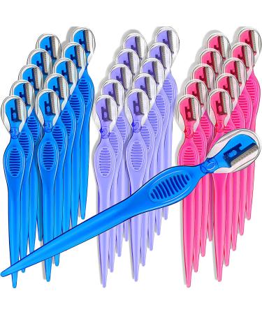 30 Pcs Womens Face Razor Eyebrow Razor Trimmer Shaver with Precision Cover, Multipurpose Face Hair Removers for Women Face Grooming Facial Lip Razor (Rose Red, Blue, Purple) - Buy Online on GoSupps.com