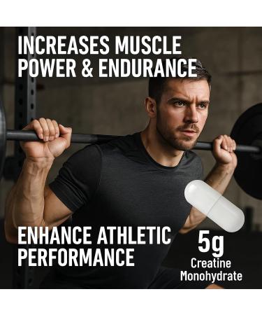 Heatonicel Creatine Monohydrate Capsules for Men|Women to Enhance Muscle Growth Strength Supports Gym Workouts & Athletic Performance 60 Capsules - Buy Online on GoSupps.com