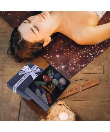 IPLUSMILE 7 Chakra Crystal Set - Polished Healing Stones & Amethyst Rods for Energy Balance | International Shipping Available - Buy Online on GoSupps.com