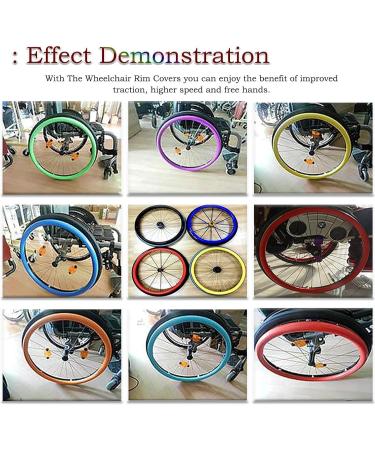 22/24-inch Silicone Wheelchair Push Rim Covers Wheelchair Push Rim Grips Rear Wheel Grips Cover Non-Slip Wear-Resistant Hand Push Cover For Improve Grip And Traction(Color:7 Size:22 inches) 22 inches 7 - Buy Online on GoSupps.com