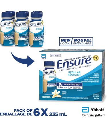 Ensure Regular Nutritional Supplement Shake Nutrition To Stay Active And Energetic Vanilla 6 x 235-mL Bottles Vanilla 235 ml (Pack of 6) - Buy Online on GoSupps.com