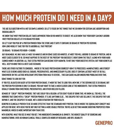 Genepro Unflavored Protein Powder - Lactose-Free, Gluten-Free, Non-GMO Whey Isolate Shake - 60 Servings - Buy Online on GoSupps.com