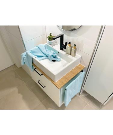 Zollner 10-Piece Light Blue Shower Towels Set - Soft Strong Hotel Quality 50x100 cm Washable up to 60 C Includes Hanger - Perfect for International Shipping - Buy Online on GoSupps.com