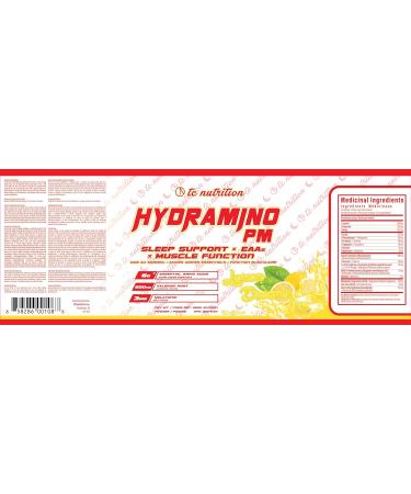 Hydramino PM - Natural Sleep Aid Powder & Muscle Recovery Supplement - EAA + BCAA Night-time Sleep Support | Relaxation & Calming Supplement | Helps with Jet Lag Deep Sleep & Muscle Building | Valerian Root GABA Melatonin Magnesium & More | Lemon Dreams 3 - Buy Online on GoSupps.com