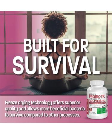 Bronson Women's Probiotic 50 Billion CFU + Prebiotic with Cranberry & D-Mannose - Vaginal Health, Digestive Support, Immune Function - 60 Vegetarian Capsules - Buy Online on GoSupps.com
