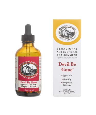 Botanical Animal Safe Natural Flower Essence - Devil Be Gone Help Your Biting, Snapping - Control Dangerous Behaviors - Non-Mood Altering, Hemp-Free, Non Allergenic - 4 oz (120 ml)