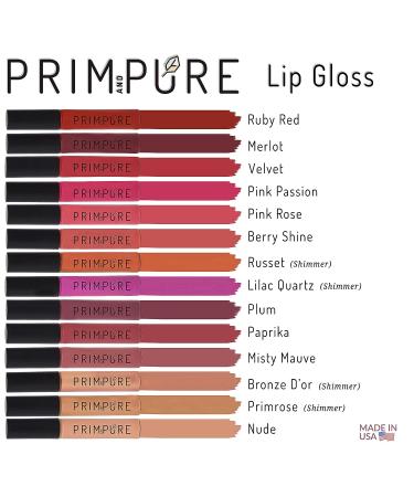 Prim and Pure Natural Lip Gloss for Women - Organic, Cruelty-Free, USA Made (Nude Shade) - Buy Online on GoSupps.com
