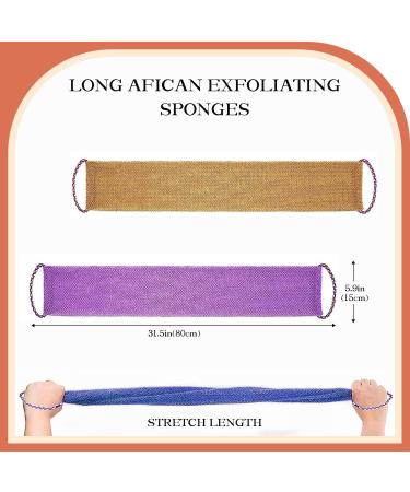 African Exfoliating Net Sponge Set - 3 Pack with Handles | Bath Body Back Scrubber for Shower Loofah | Long Washcloth Wash Net Cloth - Buy Online on GoSupps.com