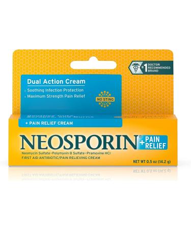 Neosporin + Pain Relief Cream 0.5 oz - Fast-Acting Relief - Buy Online on GoSupps.com