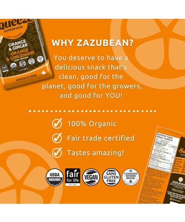Zazubean SUPERFOODS Chocolate bars - Organic Vegan Fair trade Gluten free Soy Free (Orange Ginger & Turmeric) - Buy Online on GoSupps.com