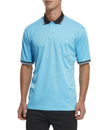 Men's Polo Referee Shirt - Baseball & Softball Official Umpire Jersey - Light Blue, Medium - Buy Online on GoSupps.com