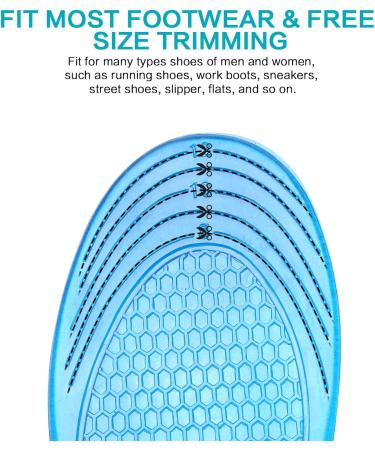 Moiso Gel Insoles - Comfort Massage Orthopedic Arch Support for Walking & Running | Unisex Blue Insoles - Buy Online on GoSupps.com