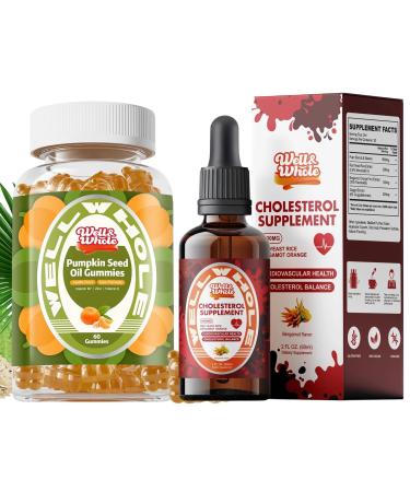 Well&Whole Cholesterol Support Liquid Drops and Pumpkin Seed Oil Gummies
