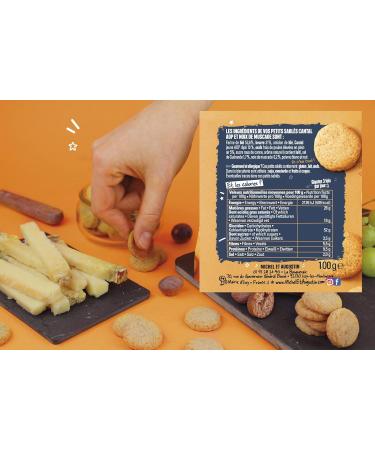 MICHEL ET AUGUSTIN Cantal AOP shortbread and nutmeg 100 g 9 pieces Cantal and nutmeg traditional packaging - Buy Online on GoSupps.com