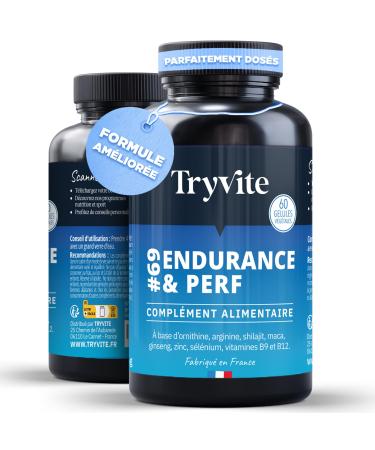 Formule Am lior e Testo Endurance & Vitalit Masculine | Avec Shilajit Maca Ginseng L-Arginine & Zinc | TRYVITE ENDURANCE&PERF 2026 60 G lules