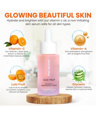 Pink Dolphin Vitamin C Face Serum | Skin Brightening Hyaluronic Acid Formula | 10% Pure Vitamin C for Radiant Skin | International Shipping Available - Buy Online on GoSupps.com