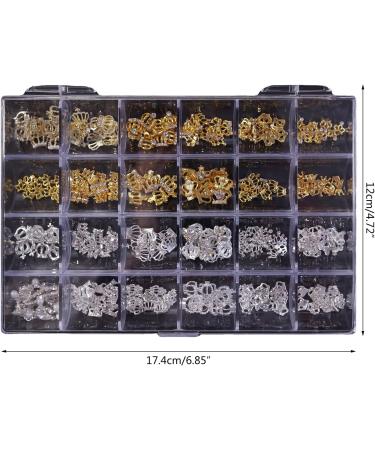 24 Grids Luxury 3D Nail Charms Studs Nail Rhinestones Gems Nail Art 3D Rhinestones Crafts Diamonds Crystal Jewels Stones Decorative Nail Element - Buy Online on GoSupps.com