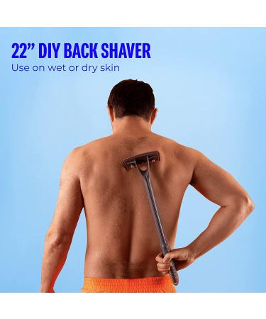 BRO SHAVER Back Shaver for Men - DIY Back & Body Hair Trimmer | Wet or Dry Shaving | Double Edge Razor Blades | 15 Blades Included - Buy Online on GoSupps.com