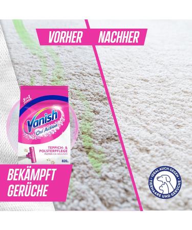 Vanish Oxi Action Upholstery & Carpet Cleaner Powder 820g - Powerful Cleaning for Large Areas Eliminates Dirt Odors & Dust - Buy Online on GoSupps.com