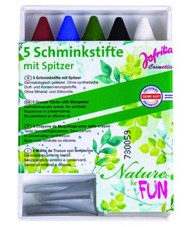 Make-up pencils 5 pieces with sharpener organic cosmetics