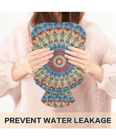 Boho Mandala Hot Water Bottle with Cover - 2L Hot Water Bag for Pain Relief & Compress - International Shipping - Buy Online on GoSupps.com