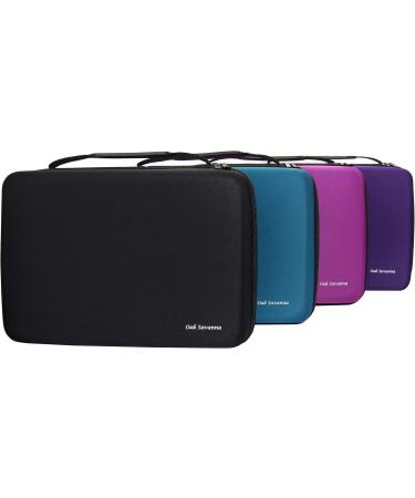 Oak Savanna Hard Shell Carrier Bag for 70 Essential Oil Bottles - Storage for 5ml 10ml 15ml - Compatible with DOTERRA & Young Living - Black - Buy Online on GoSupps.com