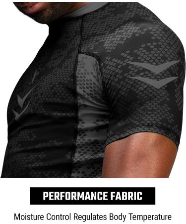 Hayabusa Ranked BJJ Rash Guard Men's Short Sleeve, X-Small, Black - Buy Online on GoSupps.com