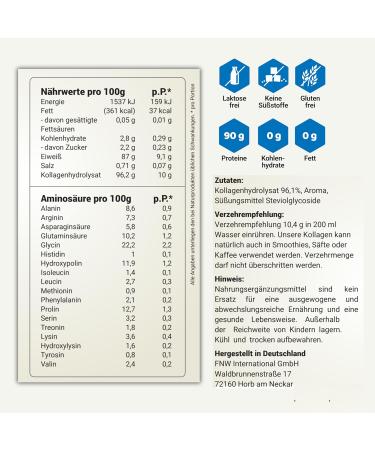 Bioactive Collagen Hydrolyzate Powder - Vanilla 1kg | Wehle Sports Made in Germany | Type 1 2 & 3 Collagen Protein with Sweetener - Buy Online on GoSupps.com