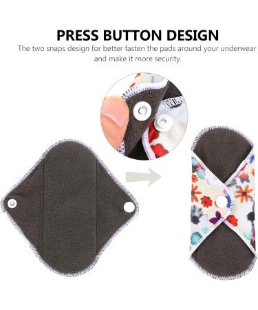 Heallily Ladies 5pcs Charcoal Menstruation Pads - Sanita Panty Liners for Regular to Heavy Flow | Eco-Friendly Cloth Pads - Buy Online on GoSupps.com