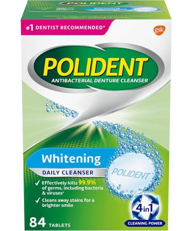 Polident Daily Denture Cleaner 4 in 1 Cleaning System Stain and Plaque Remover Triple Mint Fresh 96 Tablets (Packaging May Vary) & Whitening Denture Cleanser Tablet (Packaging May Vary) Beauty + Cleanser Tablet - Buy Online on GoSupps.com