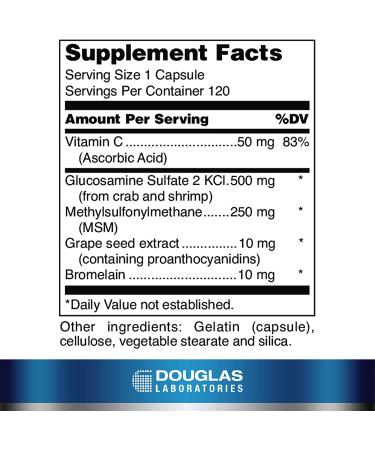 Douglas Laboratories Glucosamine + MSM Forte | Joint Health Support | 120 Capsules - Buy Online on GoSupps.com