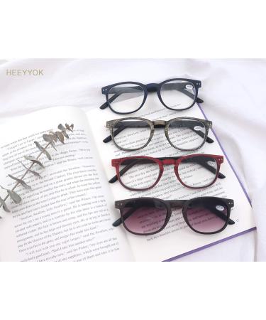 HEEYYOK Reading Glasses 5-Pack for Men/Women - Lightweight Comfortable Readers with Wood Look Design & Flexible Spring Hinges - 2.50 Magnification - Stylish Mix Colors & 5 Pouches Included - Buy Online on GoSupps.com