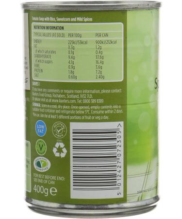  Baxters Baxters Sweet Corn Soup Tomato & Rice Spiced 400g - Buy Online on GoSupps.com
