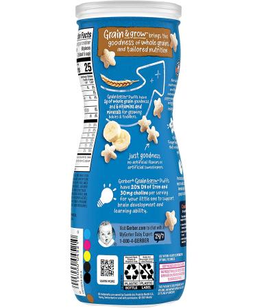 Gerber Baby Banana Grain & Grow Puffs, 1.48oz (Pack of 3) - Non-GMO Whole Grain Snack for Crawlers - Buy Online on GoSupps.com