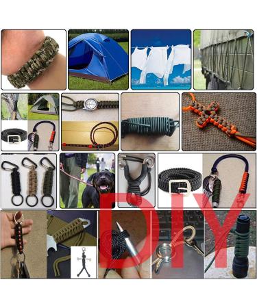 Aufodara 24er Set Paracord Bracelets - DIY Nylon Rope Kits with Black Plastic Click Closure Key Ring & Carabiner Hook - Buy Online on GoSupps.com